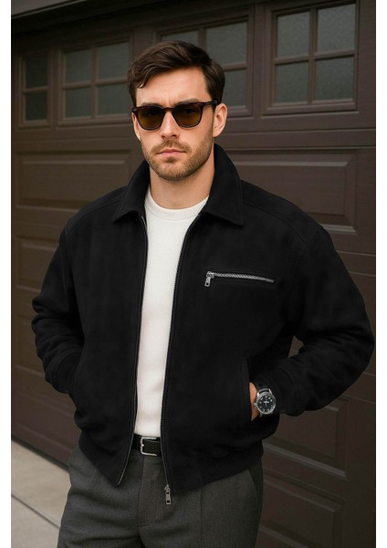 Oversize Süet Siyah Erkek Ceket 2287