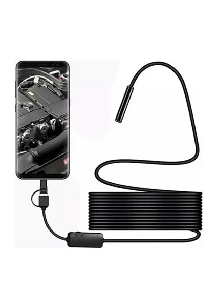 Vtn-02 Endoskop Yılan Video Kamera Led’li 2 Metre 7 mm Sert Kablo Su Geçirmez ( Lisinya )