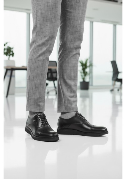 3250 M Siyah Hakiki Deri Erkek Klasik Ayakkabı