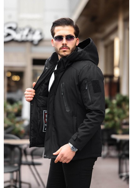 Su ve Rüzgar Geçirmez Termal Softshell Siyah Erkek Mont 2259 modelleri