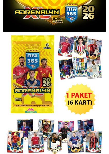Fifa 365 Adrenalyn Xl 2026 Trading Card Futbolcu Kartları 1 Paket (6 Kart)