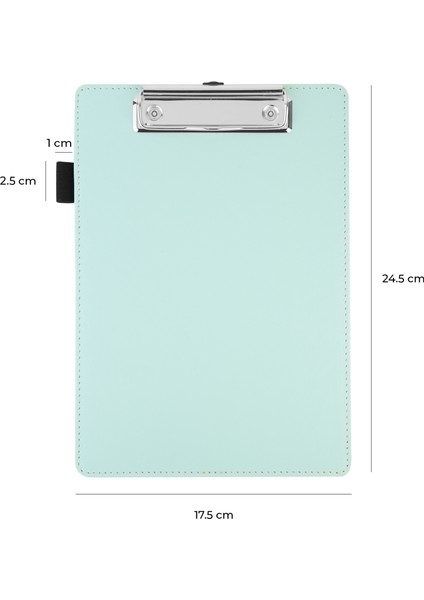 Sekreterlik,a5 Küçük Boy,kapaksız,a5 Clipboard Vegan Suni DERI,17,5X24,5 Cm.,su Yeşili modelleri