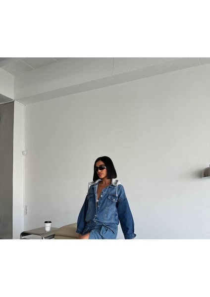 Kapişon Detalı Kot Ceket modelleri