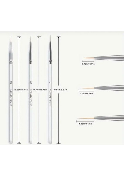 3 Adet Manikür ve Sanat Için Ince Uçlu Detay Fırçası fiyatları