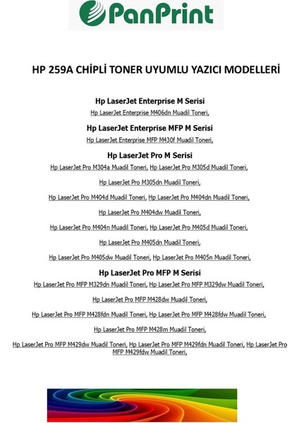 Hp Laserjet Enterprise M406DN Muadil Toneri (CF259A) Chipli fiyatları