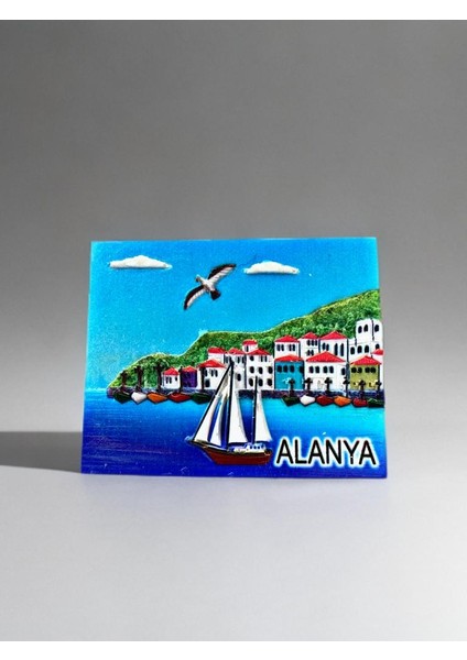 Alanya Temalı Polyester Kabartma Magnet Buzdolabı Süsü