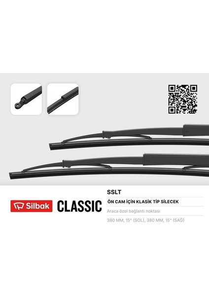 Sılbak Sslt - Silecek Süpürgesi Kollu 385MM Slx Ön