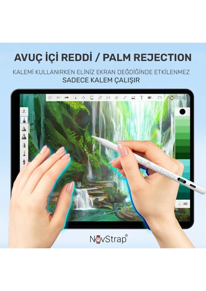 Apple iPad Air 4/5 Nesil 10.9 Inç ile Uyumlu Dokunmatik Tablet Kalemi Pencil DZ915 Şarj Ekranlı Avuç Içi Reddi Stylus fırsatları