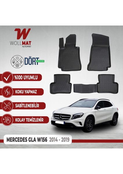 Mercedes Gla Paspas 2014 2019 Arası 3D Havuzlu Paspas Seti
