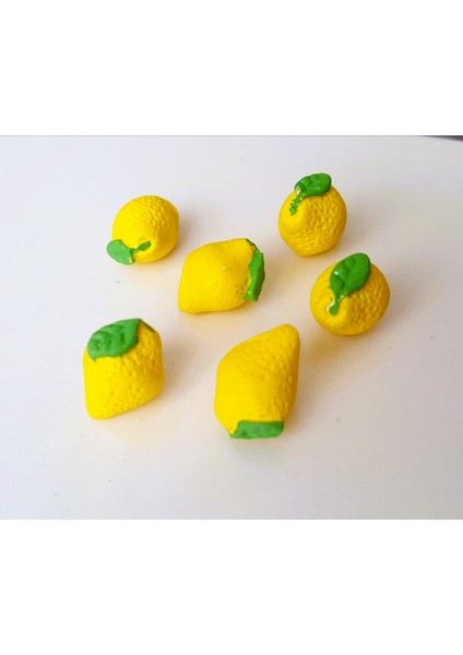 6'lı Mini Minyatür Limon Meyve Silikon Kalıp K-1395, Taş Tozu Alçı Sabun Mum Kalıbı
