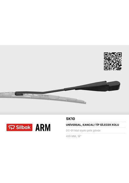 Sılbak SK10 - Silecek Kolu 385MM R12 Tsw-Toros Arka