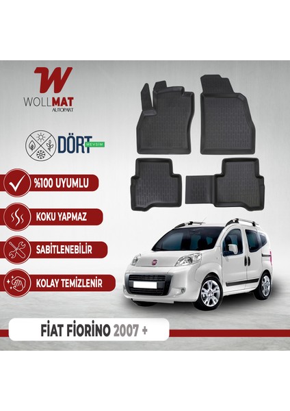 Fiat Fiorino Paspas 2007 2020 Arası 3D Havuzlu Paspas Seti
