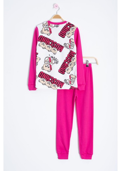 Pembe Ayıcık Baskılı Kız Çocuk Pijama Takımı 22769 modelleri