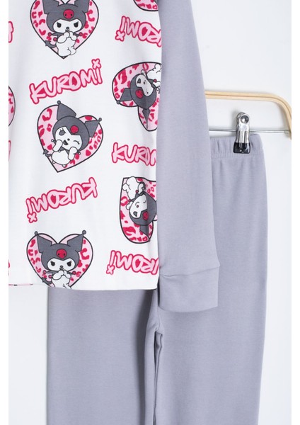 Kalpli Yazı Desenli Kız Çocuk Pijama Takımı 22766 modelleri