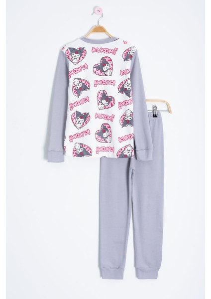 Kalpli Yazı Desenli Kız Çocuk Pijama Takımı 22766 fırsatları