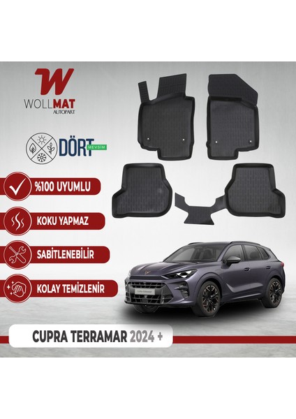 Cupra Terramar Paspas 2024 Sonrası 3D Havuzlu Paspas Seti