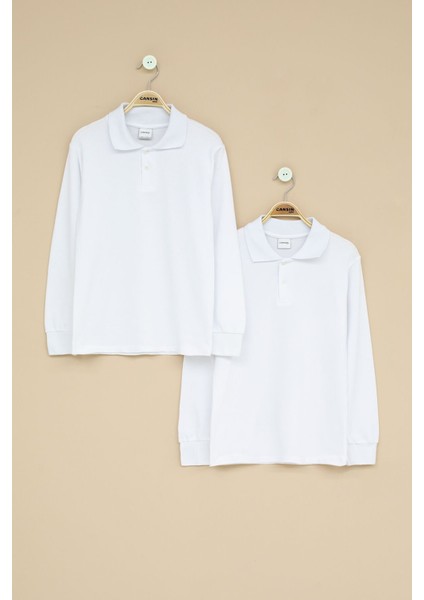 Erkek Çocuk Polo Yaka Uzun Kollu 2'li Okul Tişörtü 22714