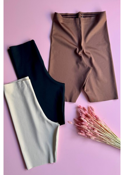 Lazer Kesim 3'lü Siyah, Ten ve Kahve Rengi Yüksek Bel Kaymaz Silikon Bantlı Seamless Kadın Korse fiyatları