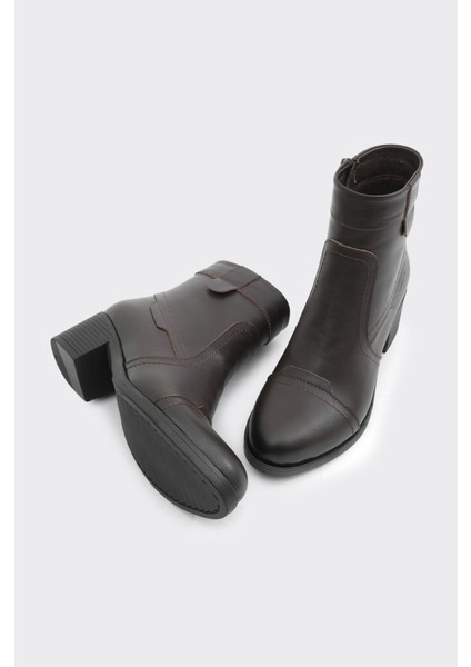 Hakiki Deri Kısa Topuklu Fermuarlı Kadın Bot fırsatları