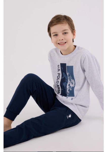 U.s. Polo Assn Erkek Çocuk Gri Pijama Takımı US2206 fiyatları