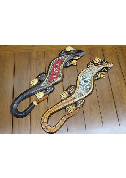 Ahşap Duvara Asmali Kertenkele Figürü Galileo-20 ( Lisinya )