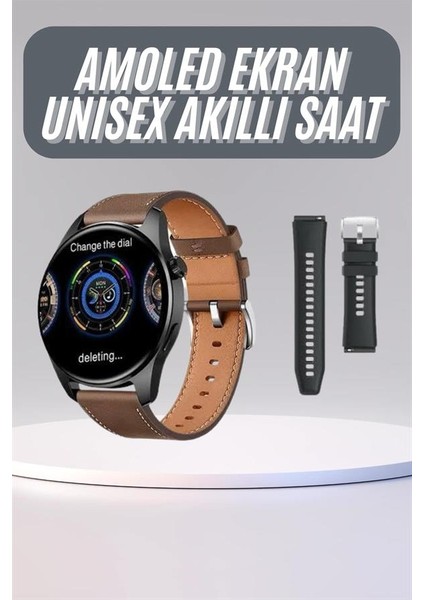 Yeni Nesil Akıllı Saat Çift Kordonlu 1.5 Inç Yuvarlak Ekran Gps ve Nfc Uyumlu fiyatları