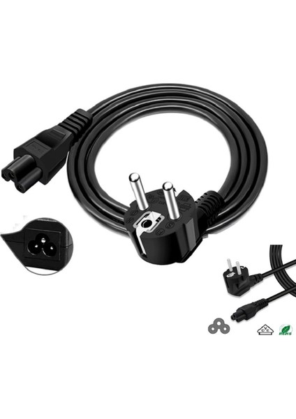 1.5 Metre Notebook Laptop Şarj Adaptörü 3lü Yonca 3 Pinli Dizüstü Bigisayar Power Güç Kablosu C5 fiyatları