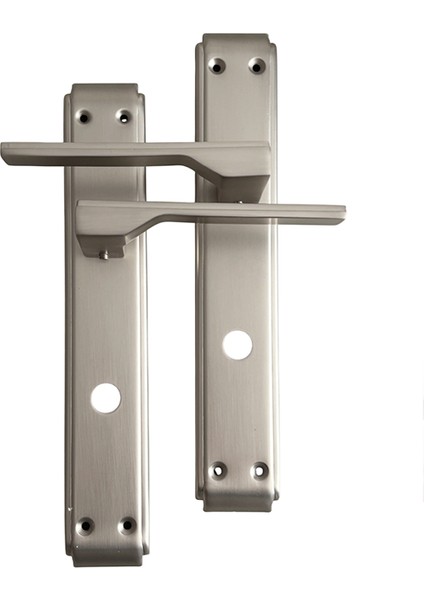 Alüminyum Inox Wc Kapı Kolu, Tuvalet & Banyo Kapısı Kolu, Yönsüz Montajlı Mekanizma, (480-02-WC-IN)
