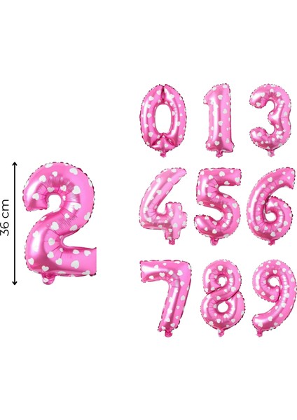 36 cm Pembe Rakam Folyo Balon fiyatları