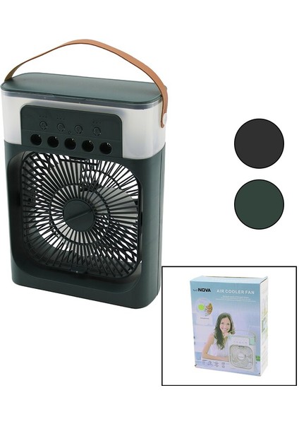 Hava Nemlendirme - Fan - Gece Lambası Masa Üstü Ultrasonik Vantilatör 360 Derece USB Şarj 3kdm Hız (4944)