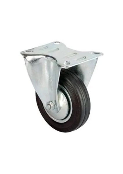 Servis Tekeri - Tablalı Siyah Sabit - Çap 150 mm ( Lisinya )