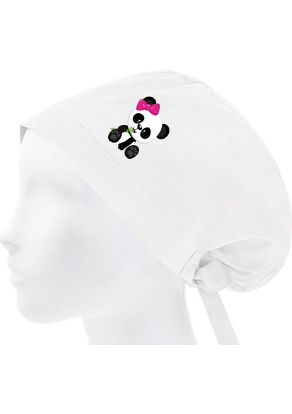 Fiyonklu Panda Doktor Hemşire Hastane Diş Doktoru Aşçı Bonesi | Tesettür Cerrahi Bone
