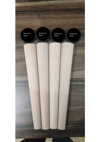 40CM-41CM-42CM-43CM-44CM-45CM 4'lük Naturel Ahşap Konik Masa Ayakları fırsatları