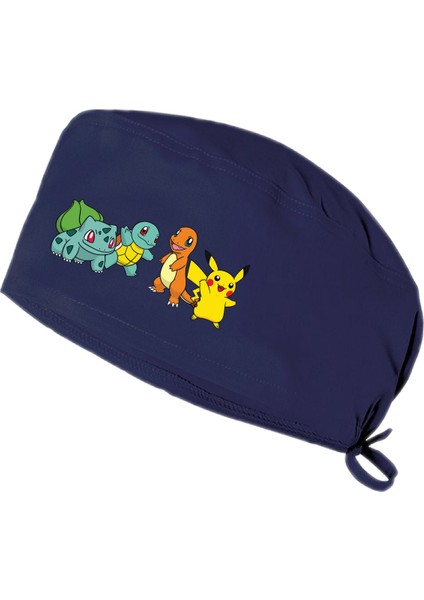 Pikachu Pokemon Temalı Bone Doktor Hemşire Aşçı Şef Bonesi Diş Hekimi Cerrahi Bone