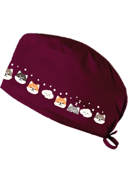 Uykucu Tilkiler Temalı Bonesi Standart ve Büyük Boy Cerrahi Bone Doktor Hemşire Şef Aşçı Bonesi