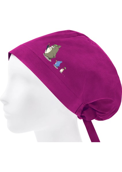 Totoro Temalı Bonesi Standart ve Büyük Boy Cerrahi Bone Doktor Hemşire Aşçı