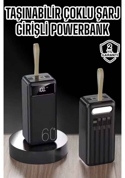 Powerbank 60.000 Mah 4 Portlu Uzun Şarj Süreli Dijital Göstergeli