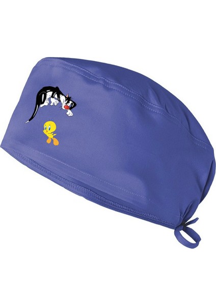 Tweety Temalı Bonesi Standart ve Büyük Boy Cerrahi Bone Doktor Hemşire Aşçı