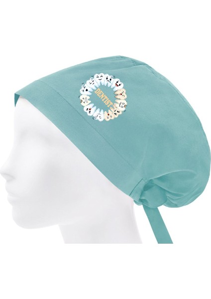 Tesettür Bone Dentist Temalı Doktor Hemşire Hastane Diş Doktoru Bonesi | Mint Yeşil Cerrahi Bone