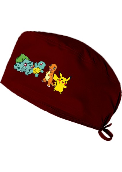 Pikachu Pokemon Temalı Bone Doktor Hemşire Aşçı Şef Bonesi Diş Hekimi Cerrahi Bone