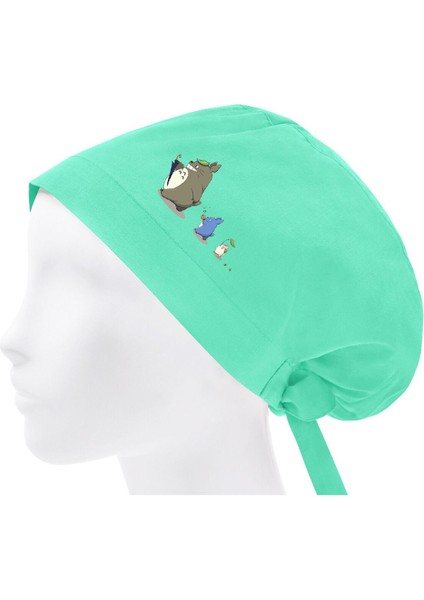 Totoro Temalı Bonesi Standart ve Büyük Boy Cerrahi Bone Doktor Hemşire Aşçı