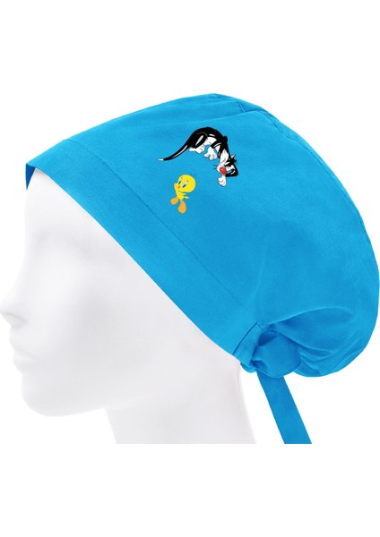 Tweety Temalı Bonesi Standart ve Büyük Boy Cerrahi Bone Doktor Hemşire Aşçı