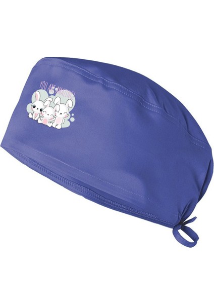 Sevimli Tavşan Temalı Bonesi Standart ve Büyük Boy Cerrahi Bone Doktor Hemşire Şef Aşçı Bonesi