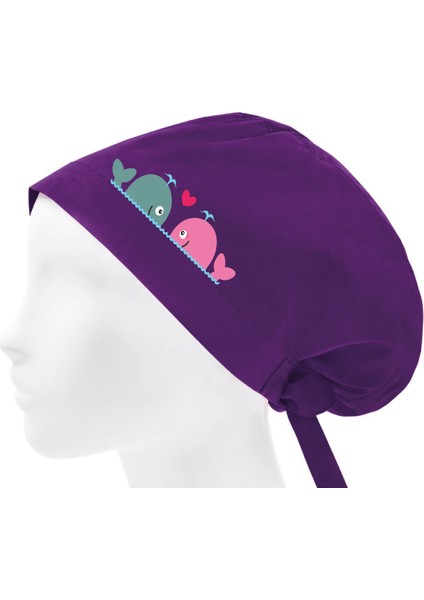 Sevgili Balina Temalı Bonesi Standart ve Büyük Boy Cerrahi Bone Doktor Hemşire Aşçı