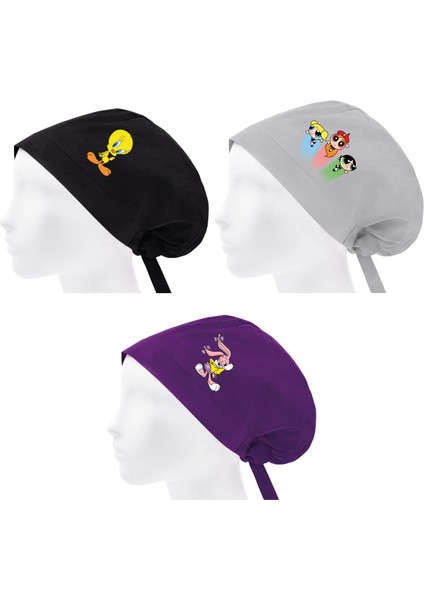 3'lü Tesettür Bone Geniş Kalıp Doktor Hemşire Aşçı Diş Doktoru Bonesi | 3 Adet Geniş Cerrahi Bone