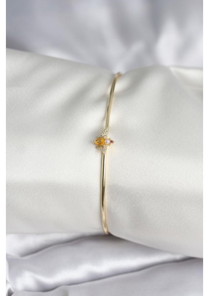 Sinek Figürlü Gold Renk Pirinç Kadın Bileklik - PRT3500EB09143