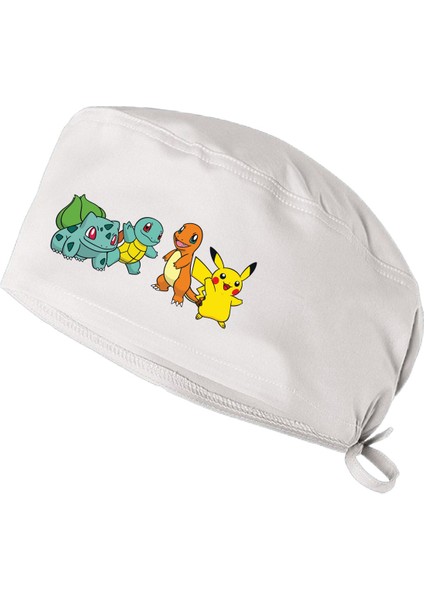Pikachu Pokemon Temalı Bone Doktor Hemşire Aşçı Şef Bonesi Diş Hekimi Cerrahi Bone