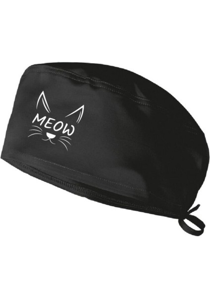 Store Meow Kedi Temalı Cerrahi Bone Doktor ve Hemşire Bonesi