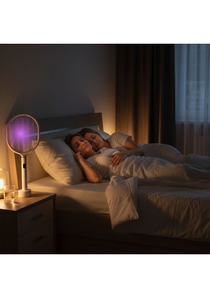 USB Şarjlı Beyaz Renk Kendiliğinden Standlı Şarj Göstergeli Uv Işıklı Sinek Öldürme Raketi LTD-718 (4604) indirimleri