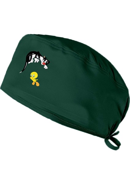 Tweety Temalı Bonesi Standart ve Büyük Boy Cerrahi Bone Doktor Hemşire Aşçı